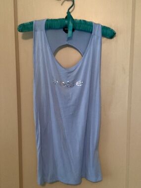 Light Blue Women’s Sleeveless Tunic Top with Cutout by Bebe